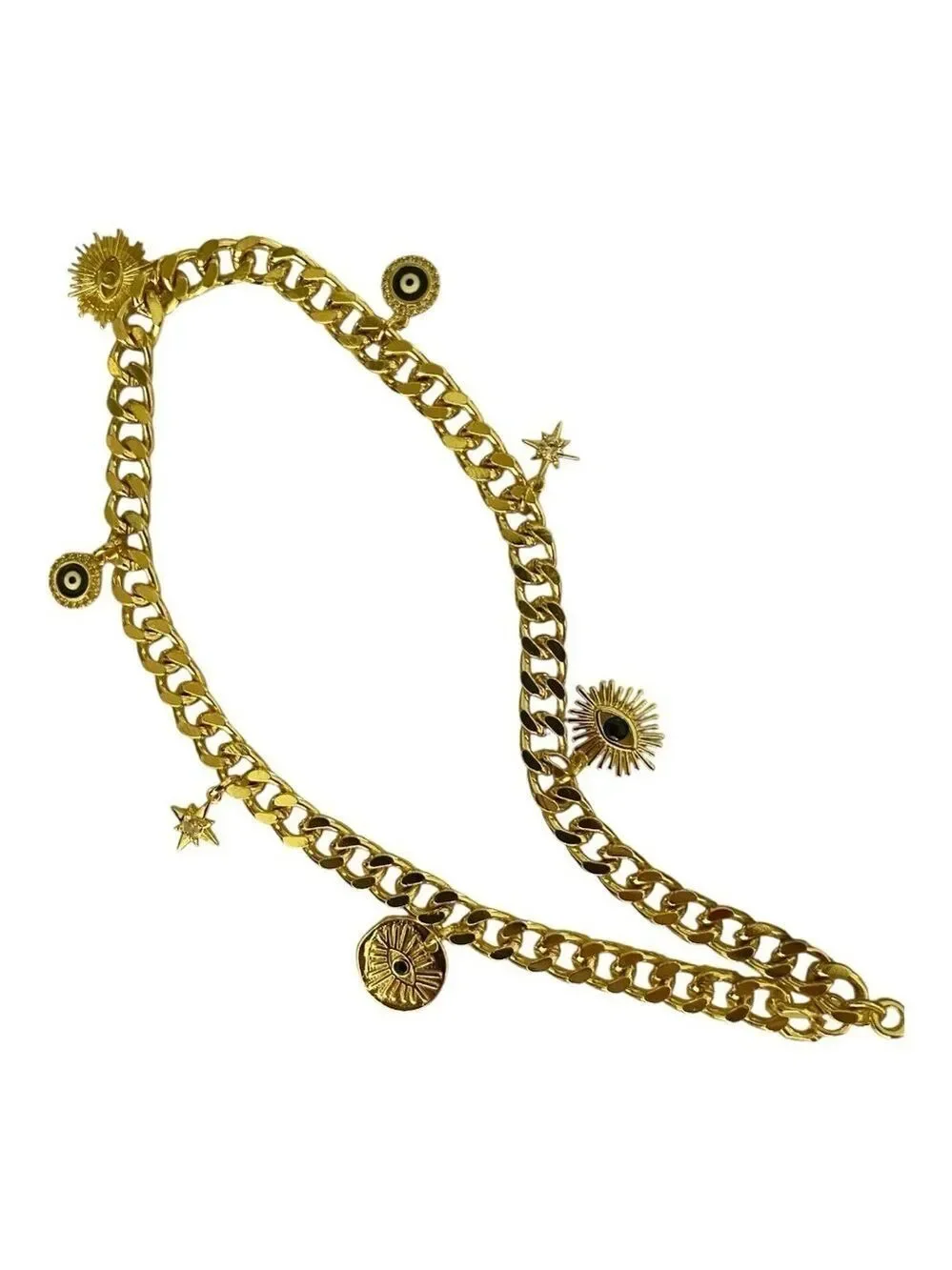 Phone Candy Los Angeles Phone Charm, Gold Wristlet Chain, 7 Gold-Tone Charms.